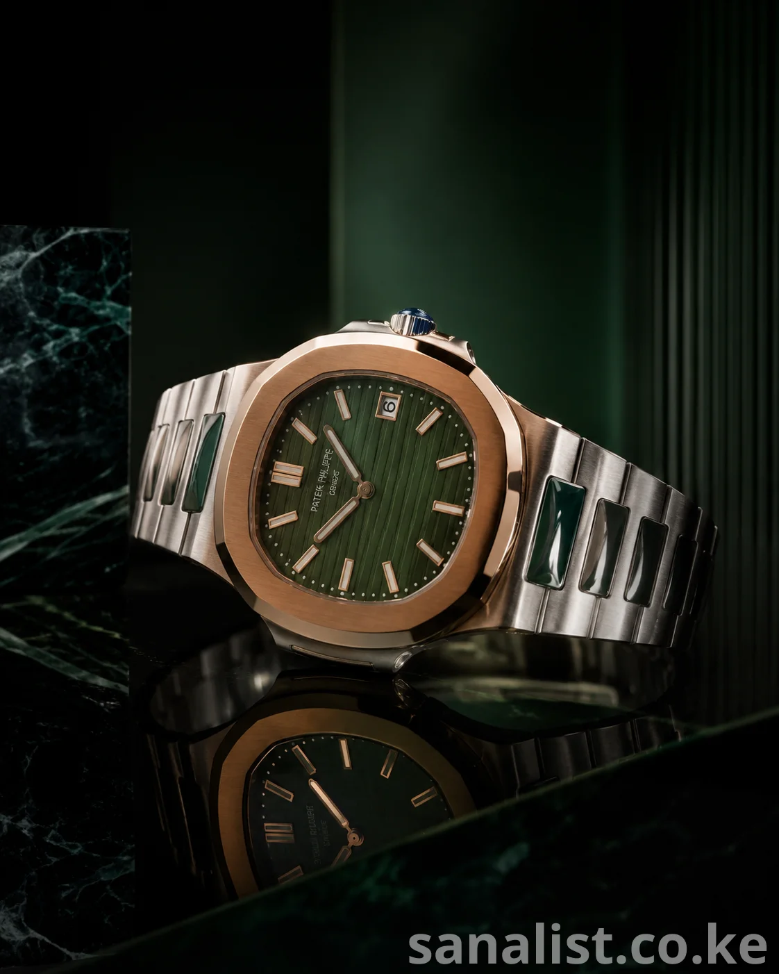 Patek Philippe-style luxury watch - wrist shot premium executive look
