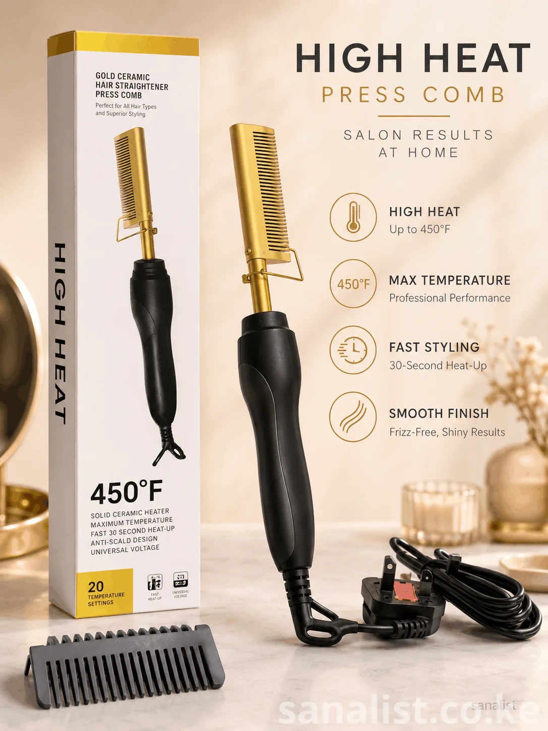 Electric hot comb for wigs natural hair roots and edges available in Nairobi from Glam By May