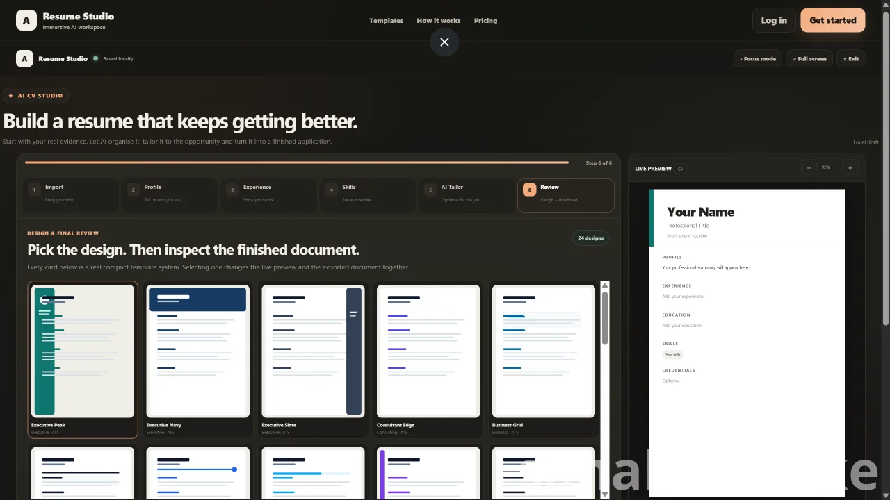 Resume Builder Platform Preview