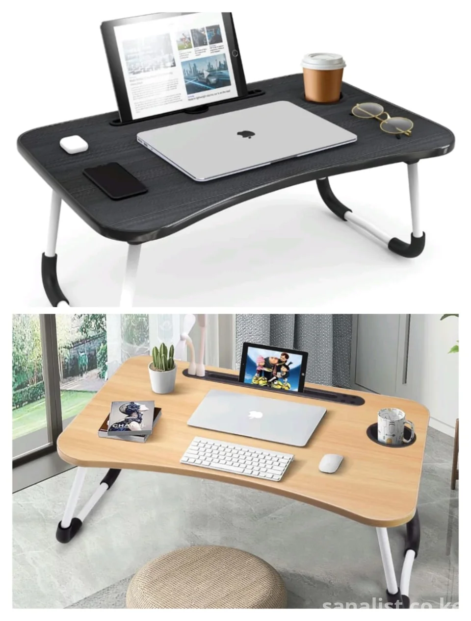 Adjustable Folding Laptop Bed Desk with Tablet Slot & Cup Holder – Portable Lap Desk | Nairobi, Kenya