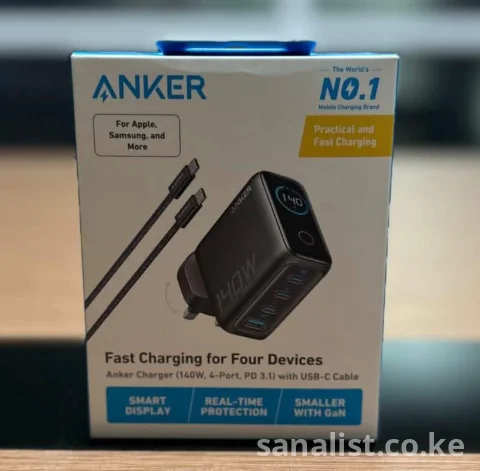Anker GaNPrime 140W 4‑Port Charger (B2697KZ1) – Dark Gray USB‑C Hub