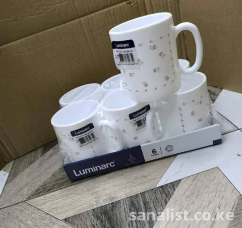 Luminarc Floral Opal Glass Mugs — Set of 6 | White Rose-Print Tea & Coffee Cups for Home & Kitchen | Buy in Nairobi, Kenya 4