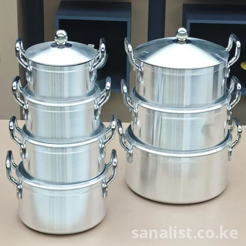 14-Piece Tornado Heavy Duty Aluminium Cookware Set with Lids — Large Sufuria Pot Set for Home, Catering & Events | Nationwide Delivery Kenya