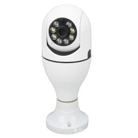 V380 Pro Dual Lens PTZ Bulb Camera — 360° WiFi Smart CCTV | Night Vision | Two-Way Audio | Works with E27 Socket