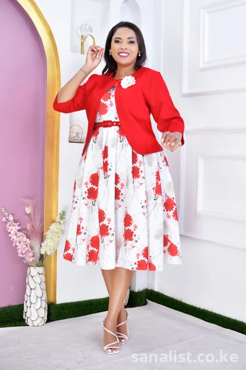 Elegant Floral Midi Dress & Blazer Set for Women – Plus Size, Multiple Colours – Nairobi | Sanalist Classified Ads 4