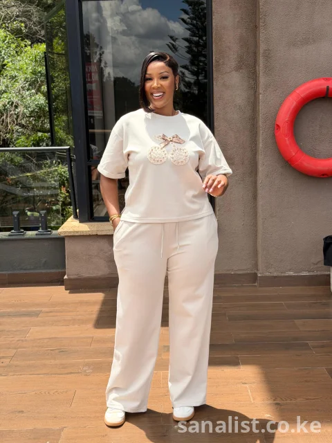 Women Two Piece Casual Set Beige Outfit for Sale Nairobi Kenya