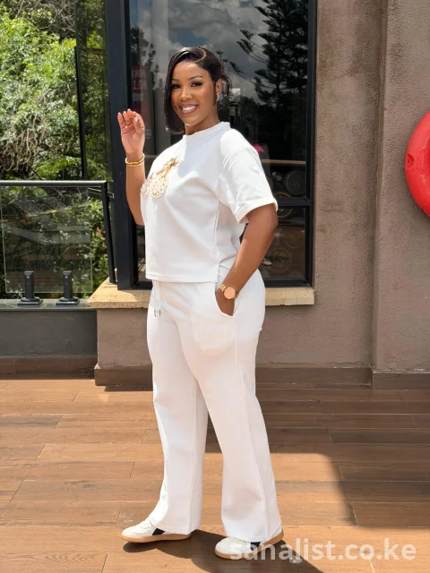 Women Two Piece Casual Set Beige Outfit for Sale Nairobi Kenya