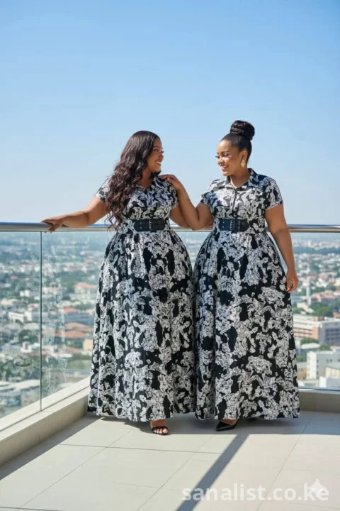 Elegant Plus Size Maxi Shirt Dress with Belt – Occasion Wear for Ladies, Nairobi 6