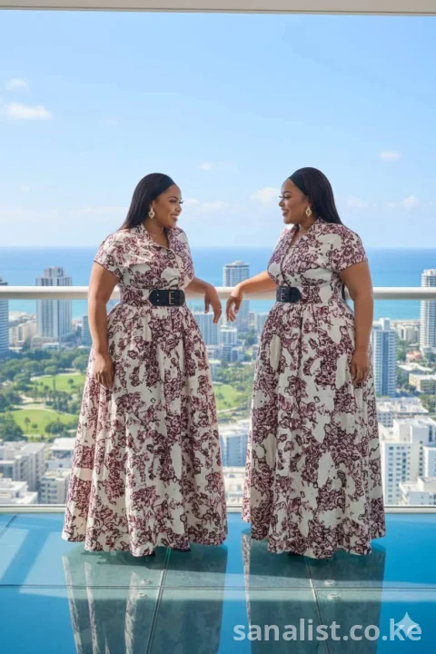 Elegant Plus Size Maxi Shirt Dress with Belt – Occasion Wear for Ladies, Nairobi 4