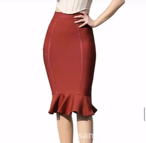 Wine Red High Waist Mermaid Pencil Skirt (Midi) | Rare Flair Kenya Nairobi | SanaLIST