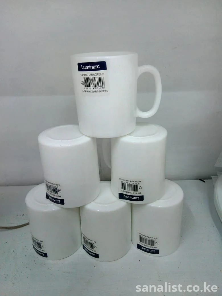 Luminarc Floral Opal Glass Mugs — Set of 6 | White Rose-Print Tea & Coffee Cups for Home & Kitchen | Buy in Nairobi, Kenya