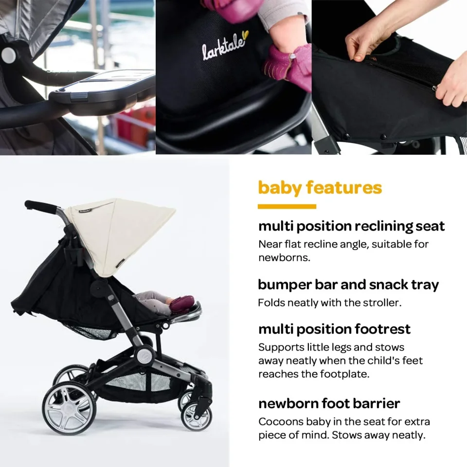 Larktale Stroller — Lightweight Travel Baby Pushchair with Reclining Seat, Sun Canopy & Snack Tray | Available in Nairobi, Kenya