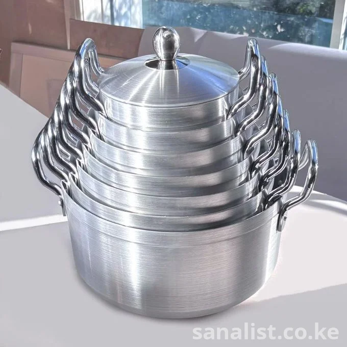 14-Piece Tornado Heavy Duty Aluminium Cookware Set with Lids — Large Sufuria Pot Set for Home, Catering & Events | Nationwide Delivery Kenya