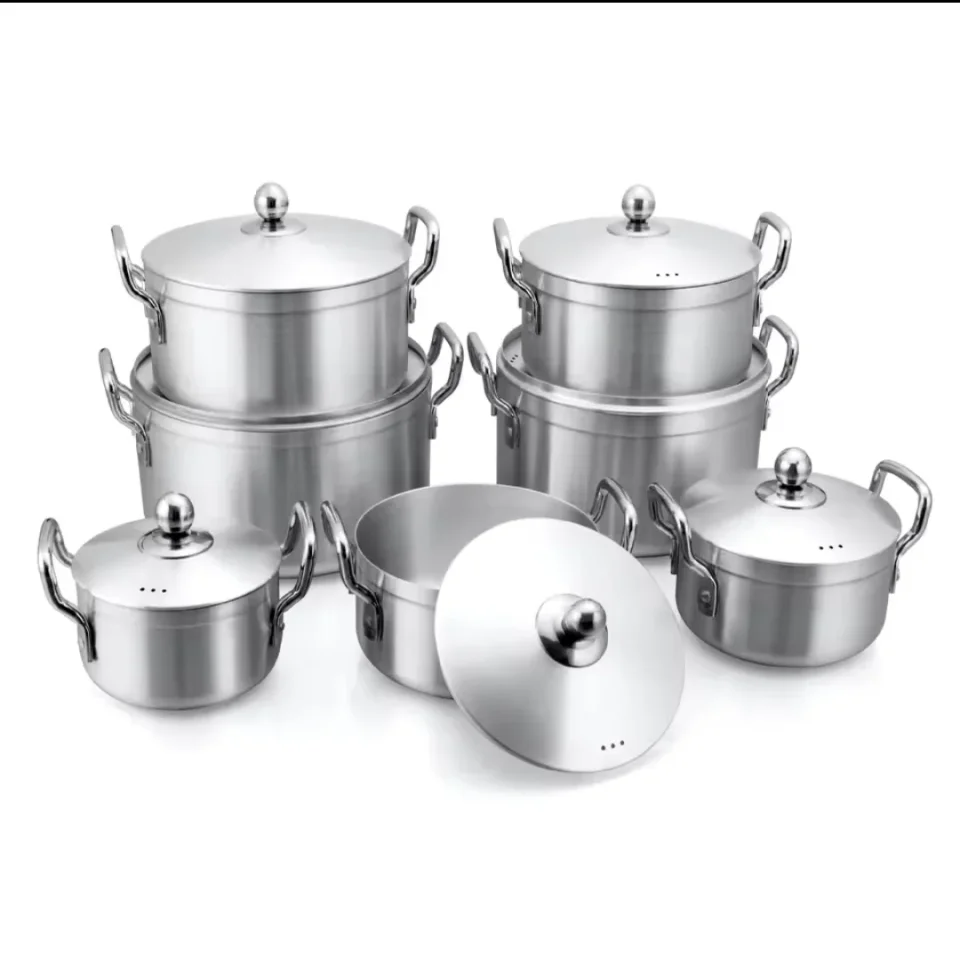 14-Piece Tornado Heavy Duty Aluminium Cookware Set with Lids — Large Sufuria Pot Set for Home, Catering & Events | Nationwide Delivery Kenya