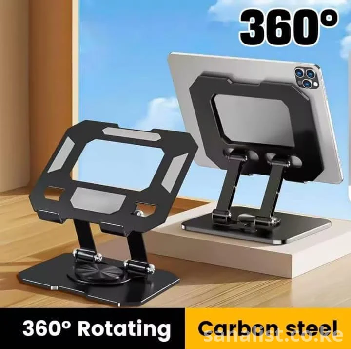 360° Rotating Tablet & Laptop Stand – Adjustable Carbon Steel Desk Holder | Nairobi Kenya
