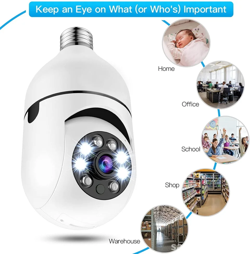 Smart PTZ Bulb Security Camera WiFi 1080P – E27 Light Socket CCTV by Jiwel Household, Nairobi