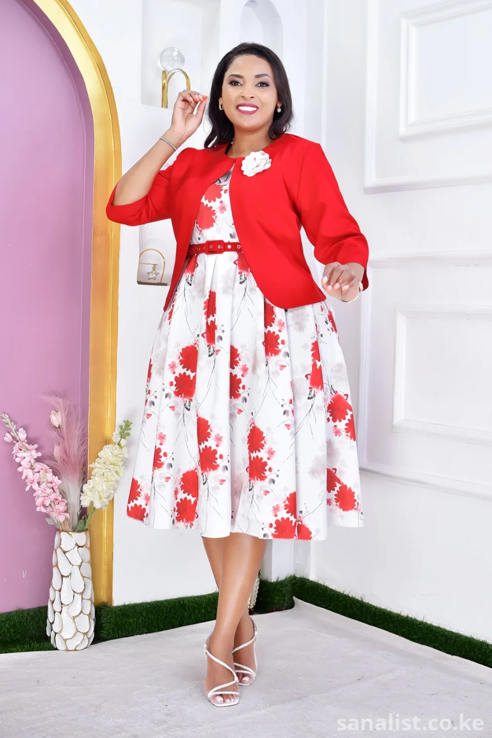 Elegant Floral Midi Dress & Blazer Set for Women – Plus Size, Multiple Colours – Nairobi | Sanalist Classified Ads