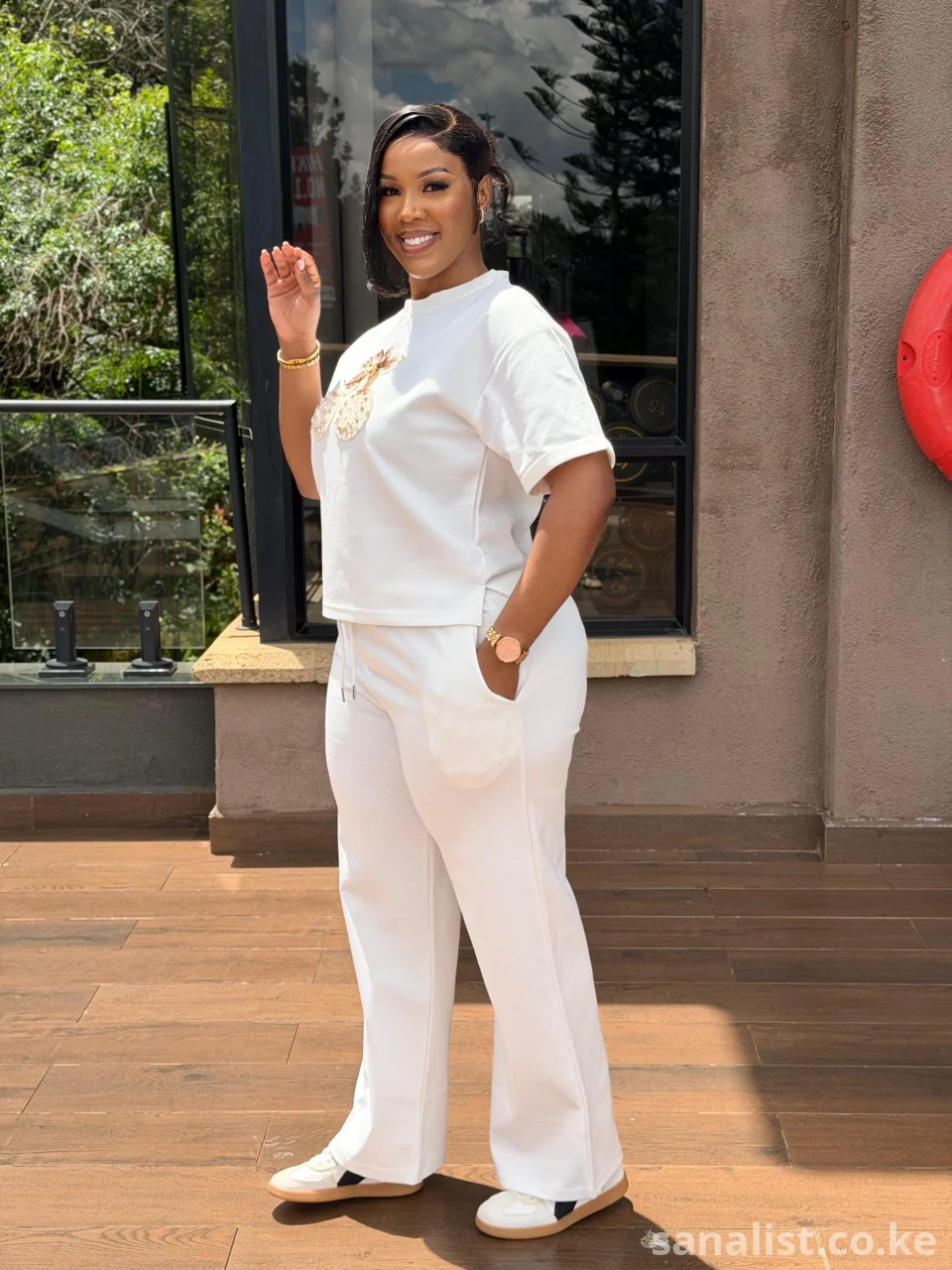 Women Two Piece Casual Set Beige Outfit for Sale Nairobi Kenya