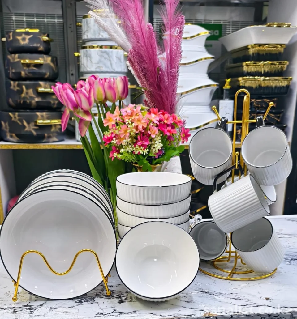 18 Piece Ceramic Dinner Set Cups Plates Bowls Nairobi Delivery Kenya