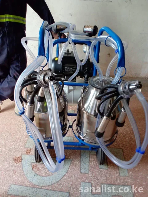 Portable Cow Milking Machine for Sale in Kenya  Double Bucket Dairy Milking Equipmen