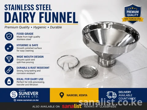 Stainless Steel Dairy Funnel for Sale in Nairobi Kenya | Milk Funnel Equipment