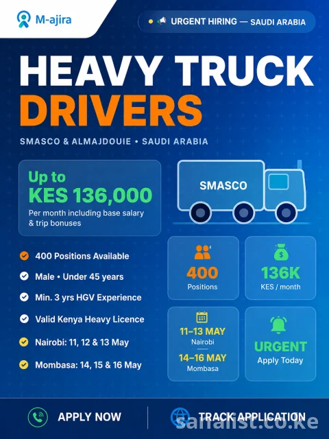 Heavy Truck Driver Jobs in Saudi Arabia | Apply via M-Ajira Kenya