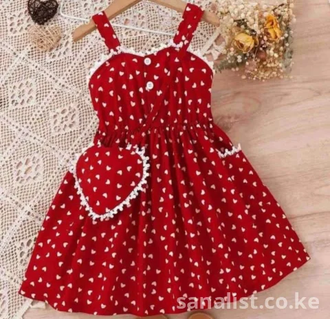 Girls Red Heart Print Dress Nairobi | Activekids on Sanalist