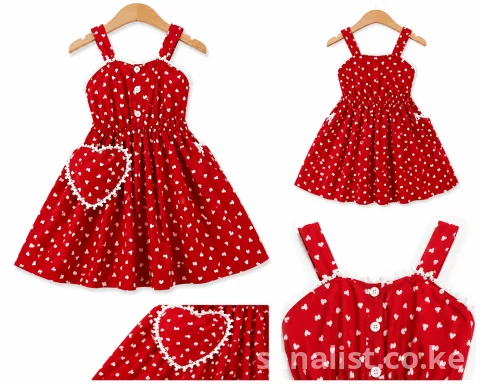 Girls Red Heart Print Dress Nairobi | Activekids on Sanalist 4