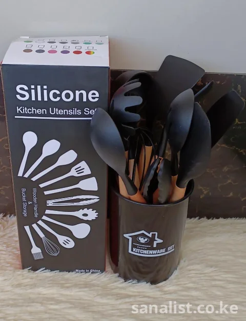 12 Piece Silicone Kitchen Utensils Set in Nairobi – Non-Stick Cooking Tools with Holder