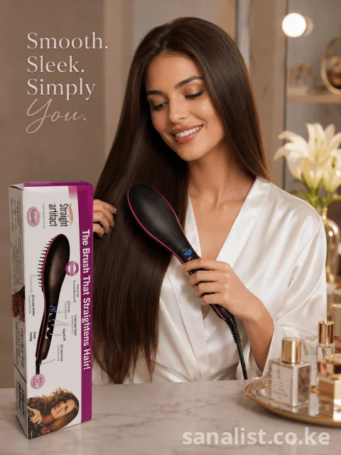 Hair Straightener Brush - Straight Artifact  | Nairobi | 450°F Hot Hair Brush Kenya 4