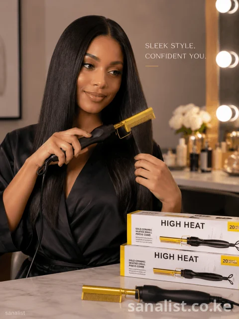 Electric Hot Comb Nairobi | 450°F Ceramic Press Comb Kenya 4