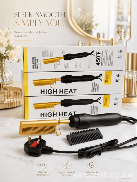 Electric Hot Comb Nairobi | 450°F Ceramic Press Comb Kenya 5