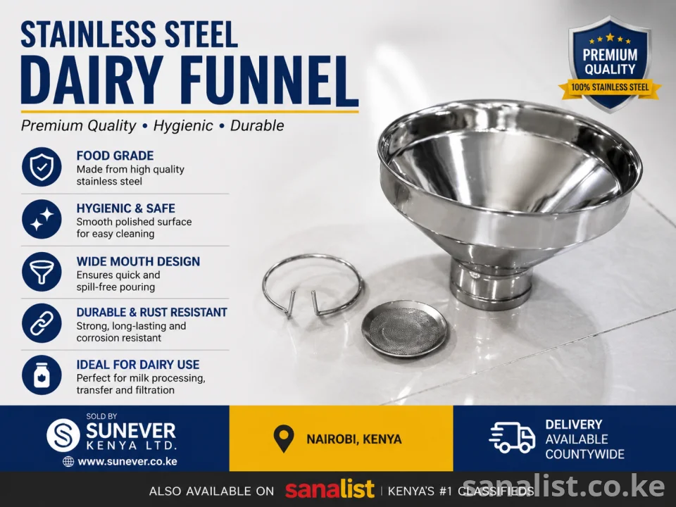 Stainless Steel Dairy Funnel for Sale in Nairobi Kenya | Milk Funnel Equipment