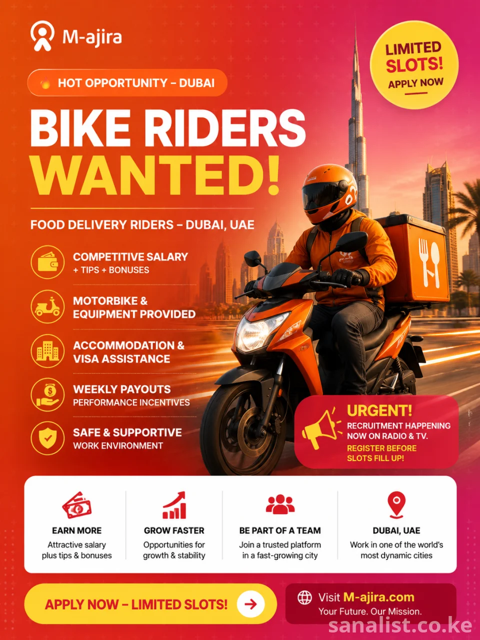 Bike Riders Jobs in Dubai UAE | M-Ajira Kenya Jobs Near Me & Sanalist