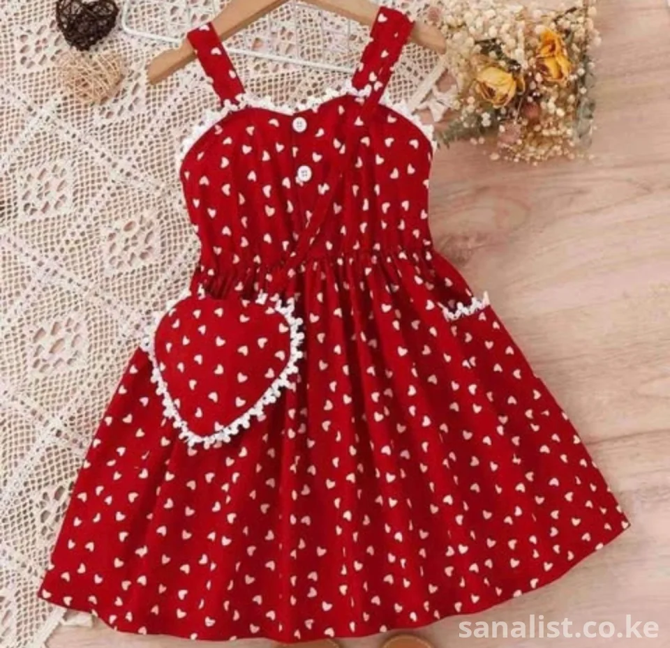 Girls Red Heart Print Dress Nairobi | Activekids on Sanalist