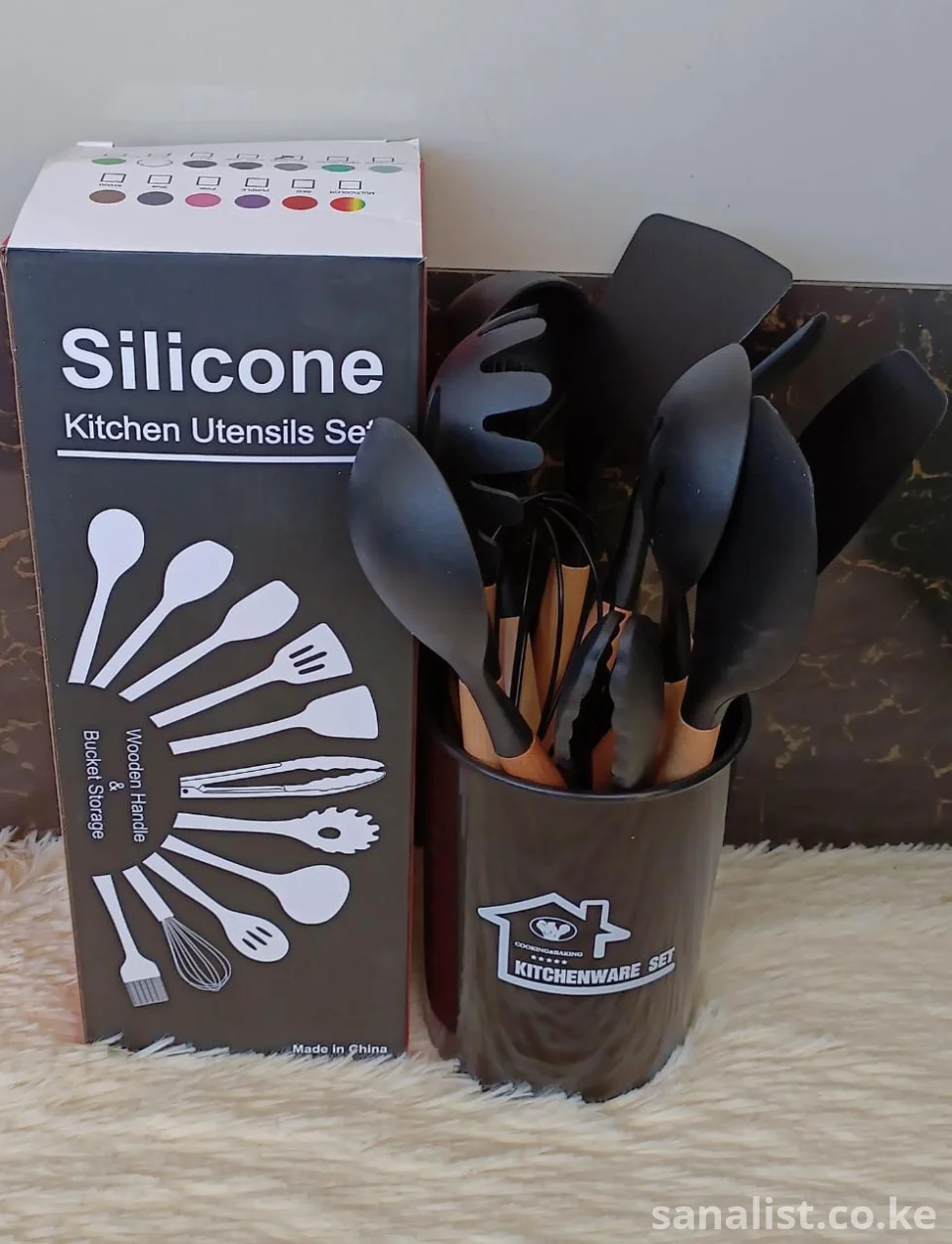 12 Piece Silicone Kitchen Utensils Set in Nairobi – Non-Stick Cooking Tools with Holder