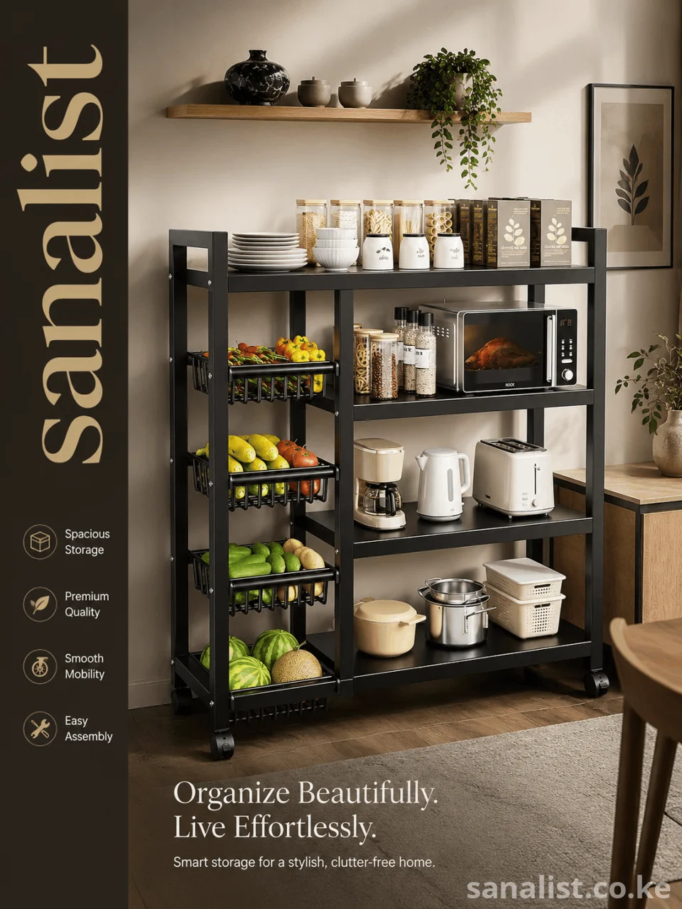 Multifunctional Metallic Kitchen Rack Nairobi | Glam by May Kenya