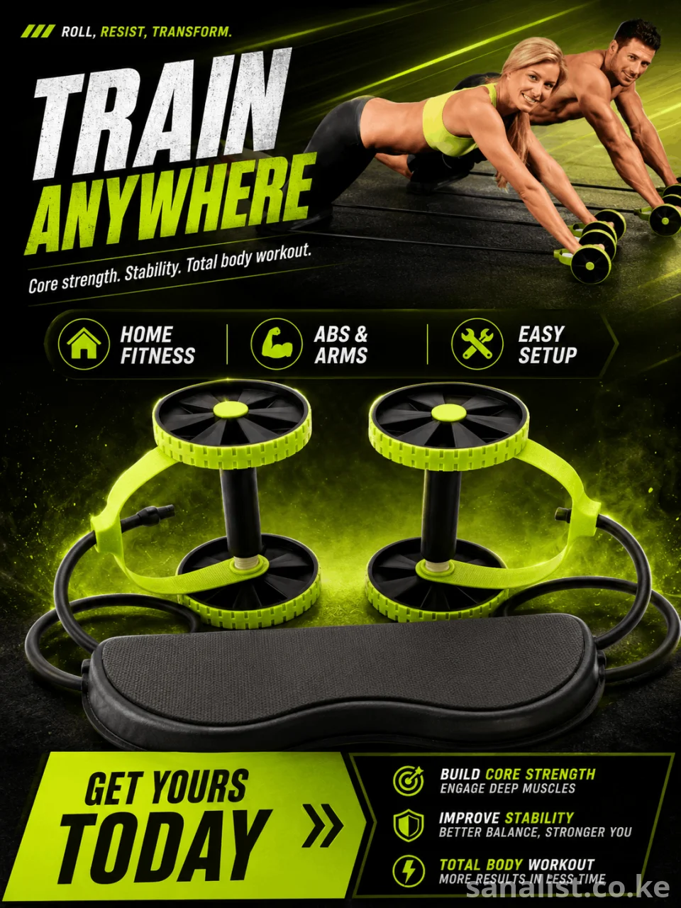 Ab Roller Wheel with Knee Pad Nairobi | Home Gym Equipment Kenya