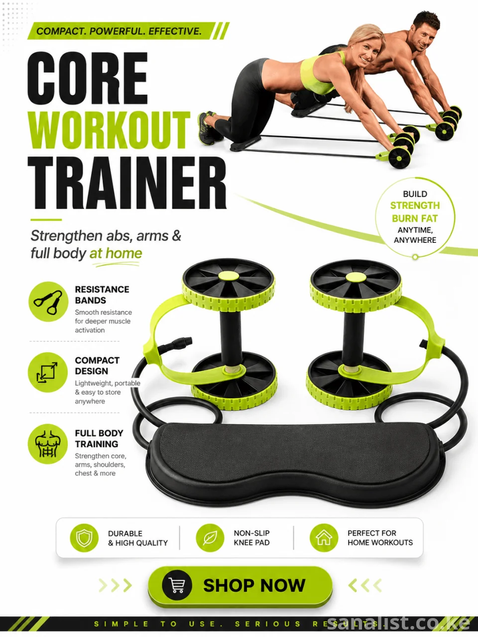 Ab Roller Wheel with Knee Pad Nairobi | Home Gym Equipment Kenya