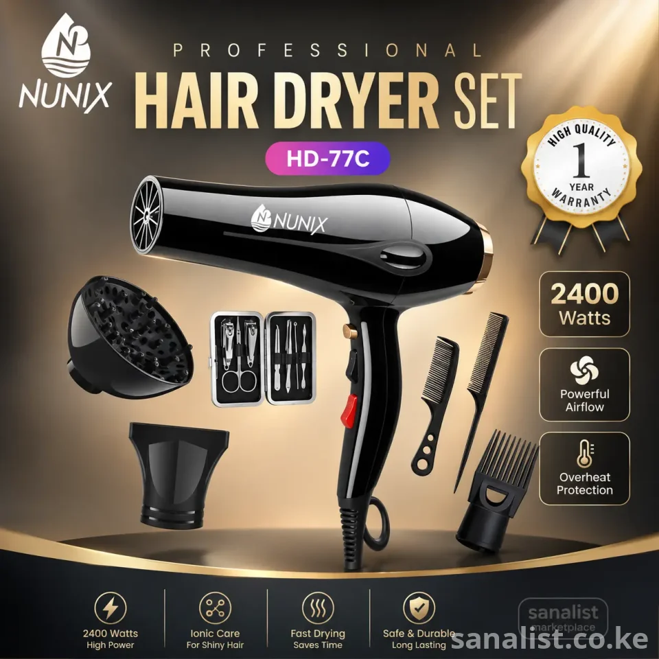 Hair Dryer Nairobi | 2400W Blow Dryer Kenya | Nunix HD-77C