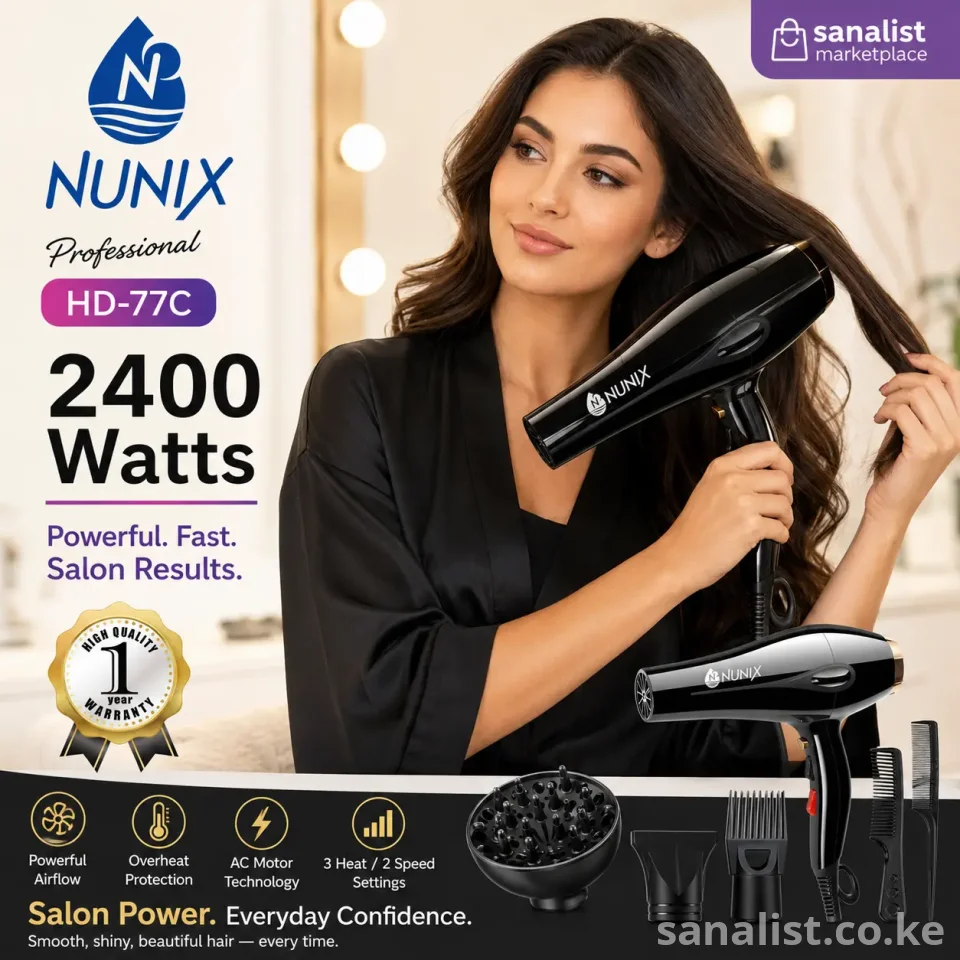 Hair Dryer Nairobi | 2400W Blow Dryer Kenya | Nunix HD-77C