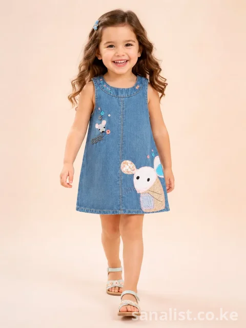 Adorable Girls Denim Mouse Dress | ActiveKids Baby Shop Nairobi