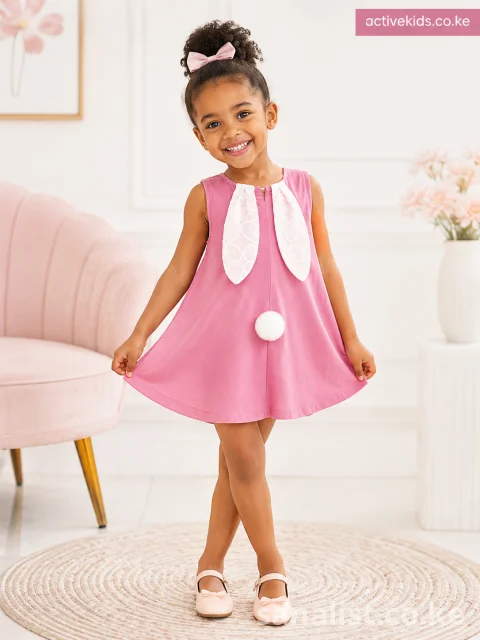 Adorable Pink Bunny Girls Dress | Baby Shop Nairobi