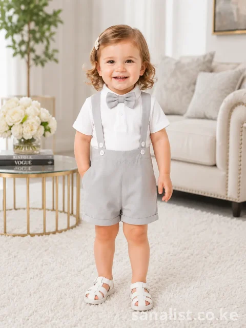 Grey Baby Suspender Outfit Set | ActiveKids Baby Shop Nairobi 5