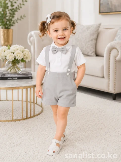 Grey Baby Suspender Outfit Set | ActiveKids Baby Shop Nairobi 4