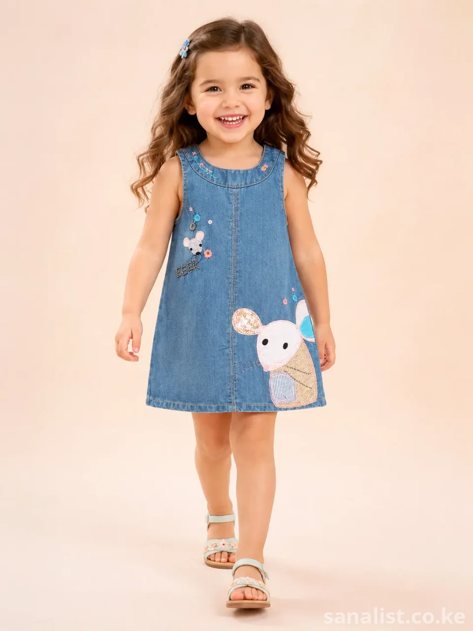 Adorable Girls Denim Mouse Dress | ActiveKids Baby Shop Nairobi