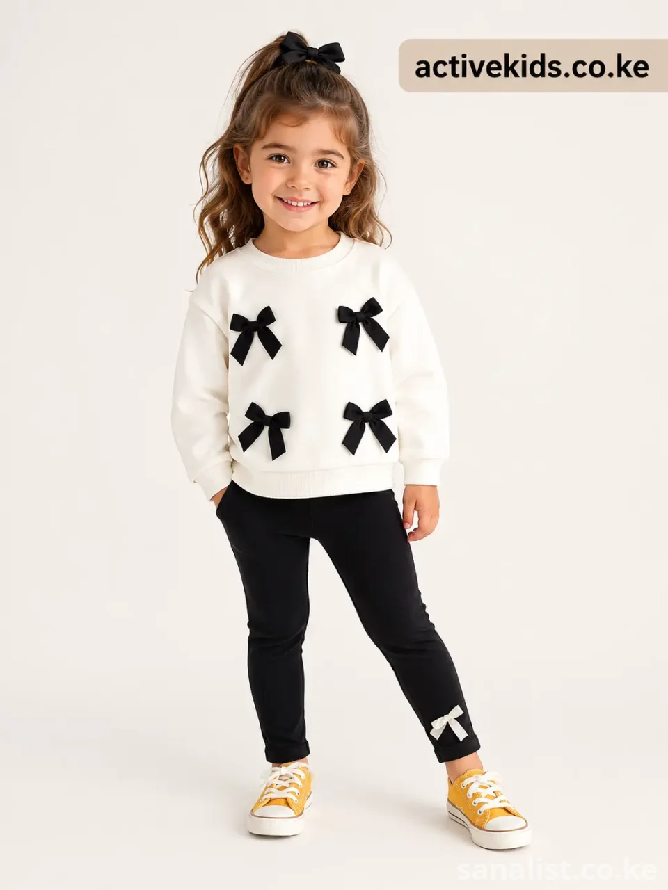 Cute Girls Black Bow Sweater Outfit | Baby Shop Nairobi