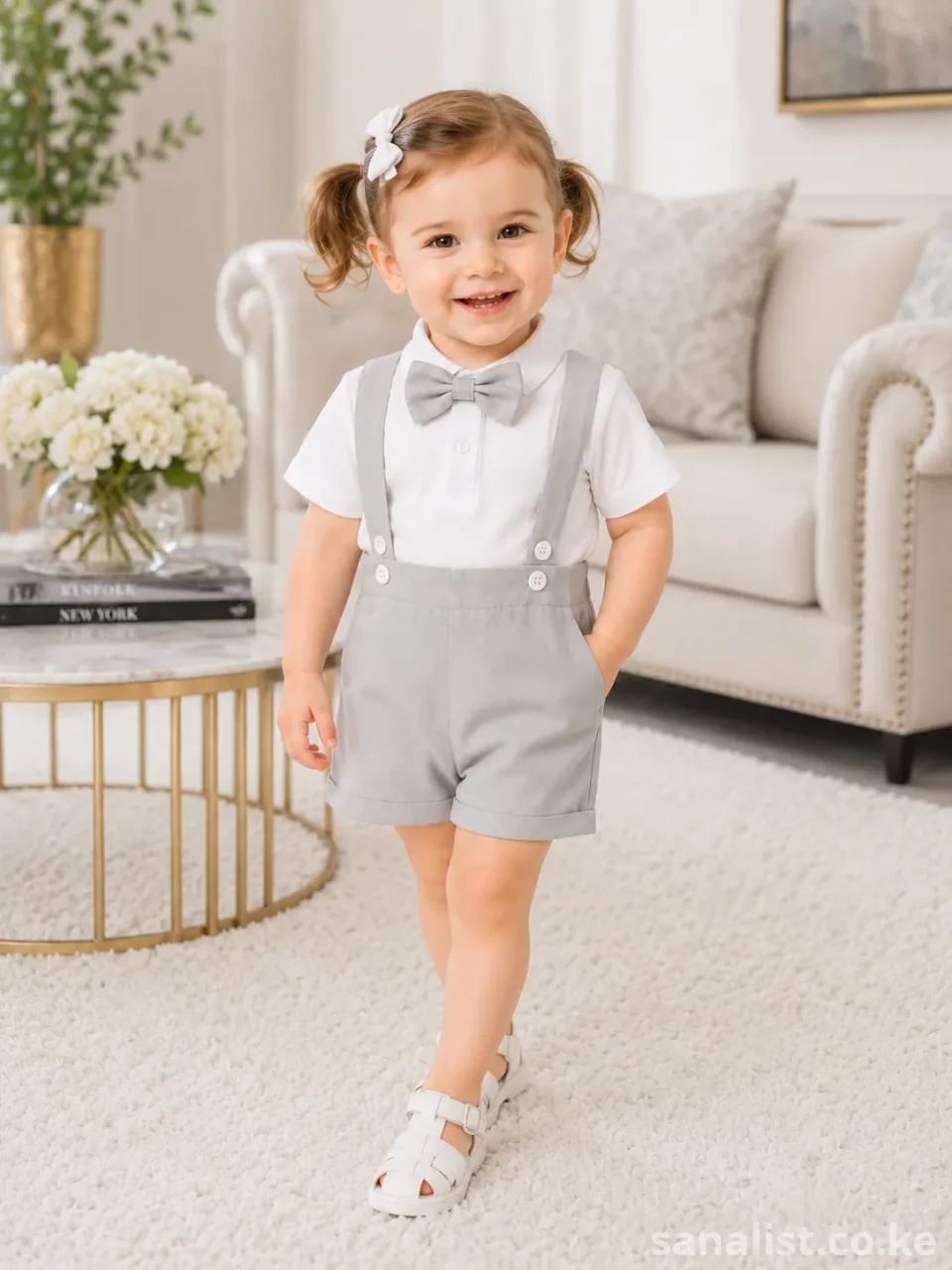 Grey Baby Suspender Outfit Set | ActiveKids Baby Shop Nairobi