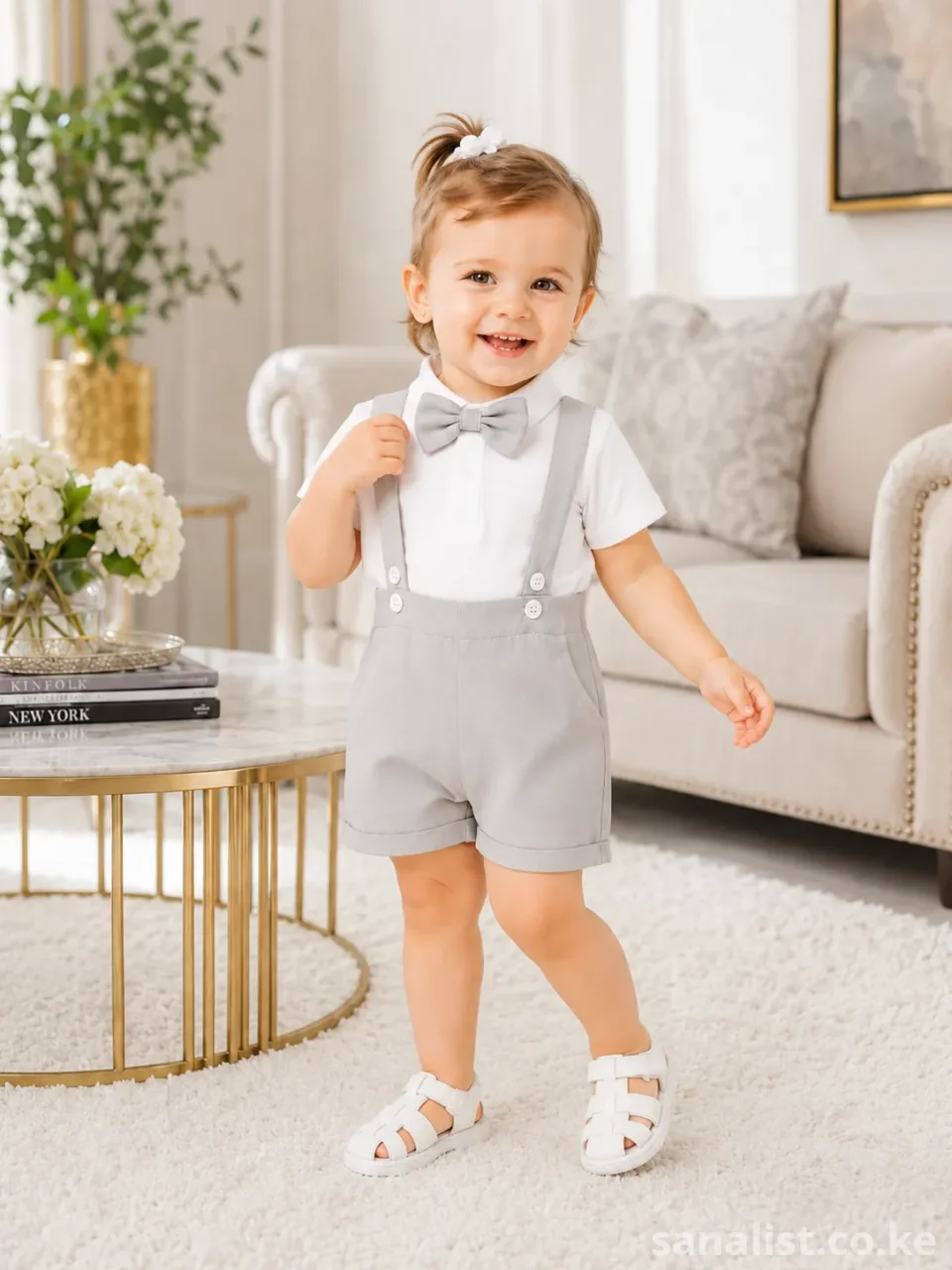 Grey Baby Suspender Outfit Set | ActiveKids Baby Shop Nairobi