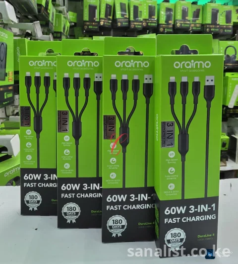 Oraimo 60W 3-in-1 Fast Charging Cable DuraLine 4 | Buy in Kenya